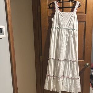 White tiered Loft Dress
